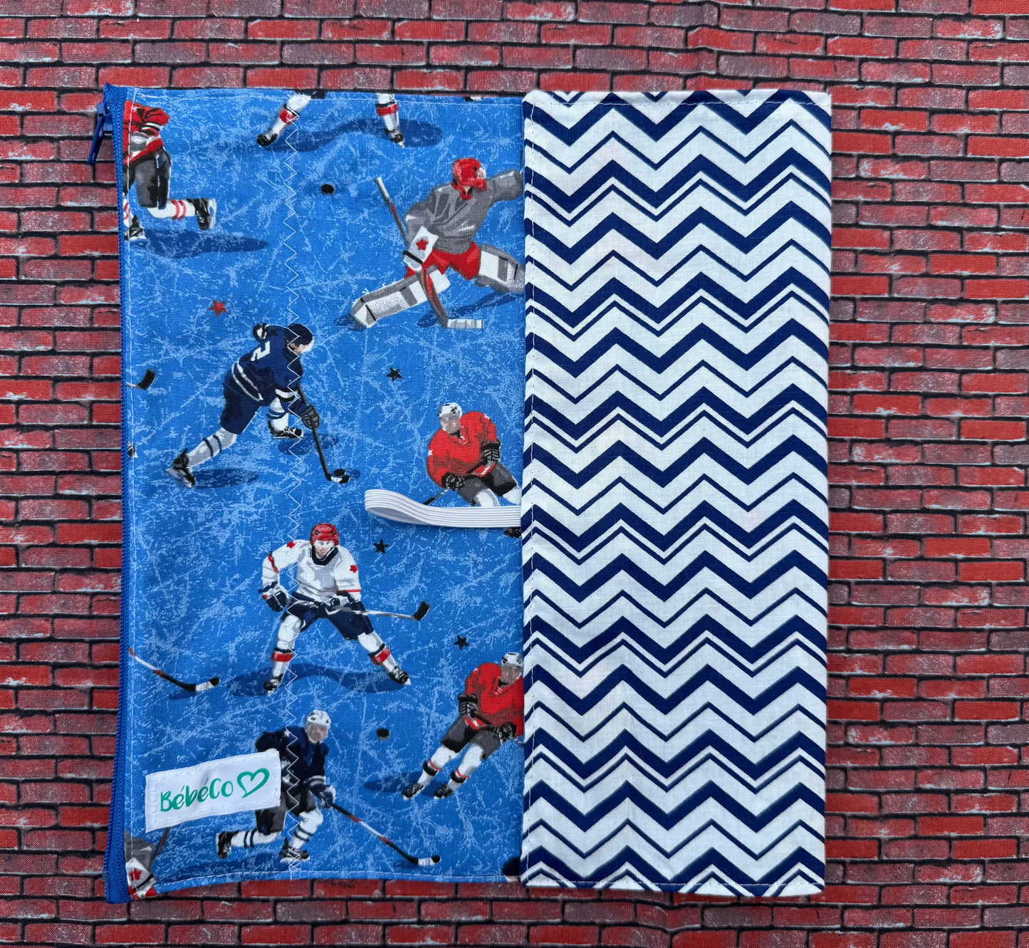 Napperon à lunch enfant Hockey bleu