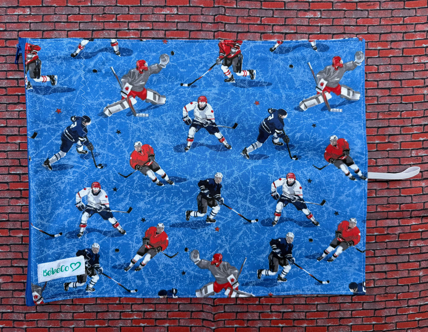 Napperon à lunch enfant Hockey bleu