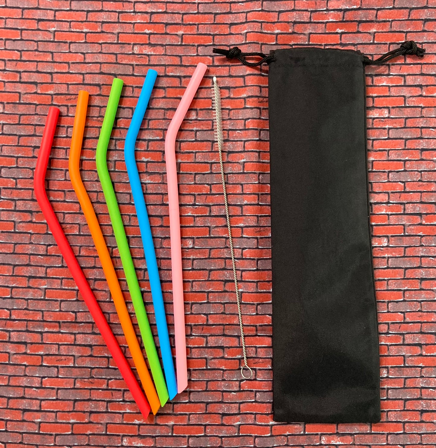 Ensemble de 5 pailles réutilisables - SILICONE