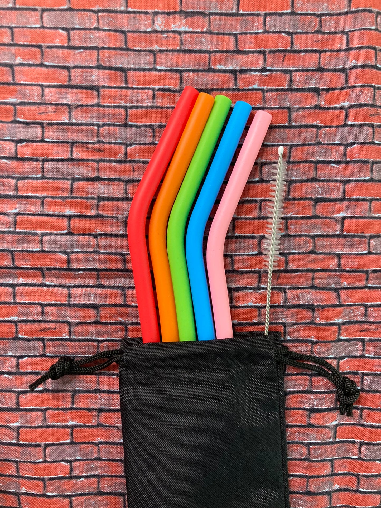 Ensemble de 5 pailles réutilisables - SILICONE