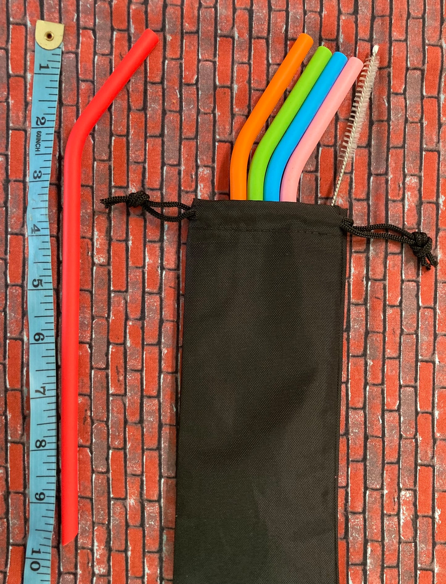 Ensemble de 5 pailles réutilisables - SILICONE